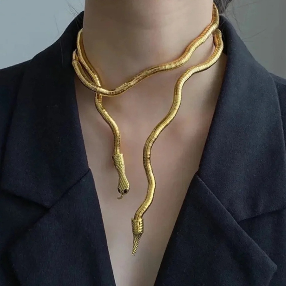 Serpenti Gold Magic Snake Cool Bendy Multilayer Necklace